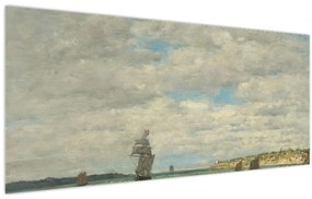 Obraz - Eugène Boudin, Coast of Brittany, reprodukcia (120x50 cm)