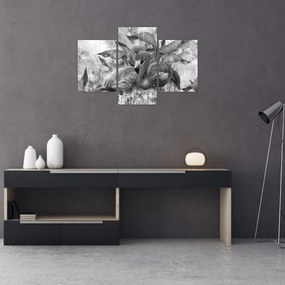 Obraz - Plameniaky graffiti (90x60 cm)