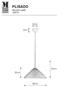 Markslöjd 108710 - Luster na lanku PLISADO 1xE27/40W/230V pr. 50 cm béžová
