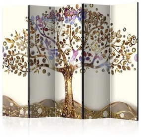 Paraván - Golden Tree II [Room Dividers] Veľkosť: 225x172, Verzia: Jednostranný