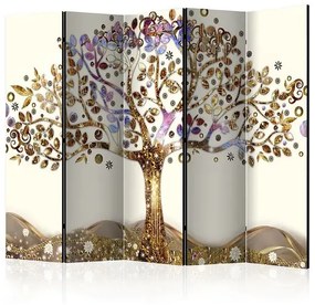 Paraván - Golden Tree II [Room Dividers] Veľkosť: 225x172, Verzia: Obojstranný