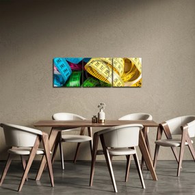 Obraz farebných metrov (s hodinami) (90x30 cm)