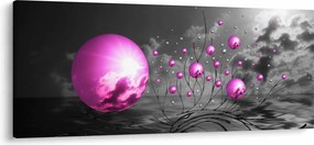 Obraz ružových gulí (120x50 cm)
