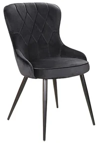 Jedálenská stolička Lotus Velvet, čierna
