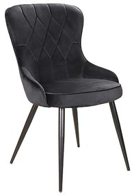 Jedálenská stolička Lotus Velvet, čierna