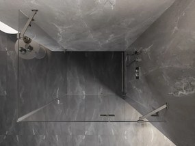 Mexen Lunar, 1-krídlový sprchový kút, pravý, 80 x 70 cm, 8mm číre sklo, brúsená oceľ profil, 834-080-070-97-00-P