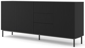 Komoda 3D3S 200 Rowanna (čierna). Akcia -20%. Vlastná spoľahlivá doprava až k Vám domov. 1125009
