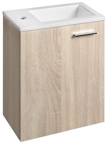Aqualine Aqualine, ZOJA skrinka s keramickým umývadlom 40x22 cm, dub platin, 51049DP-01