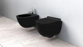 Rea CARLO mini - závesný bidet 49x37, čierna matná,  REA-C9901