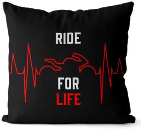 Vankúš Ride for life (Veľkosť: 40 x 40 cm)