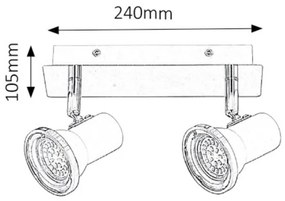 Rabalux 5498 - LED Kúpeľňové bodové svietidlo STEVE 2xGU10/4,5W/230V