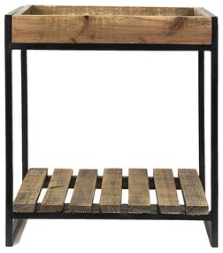 Kovovo-drevený odkladací antik stolík Virgio - 40*22*43 cm