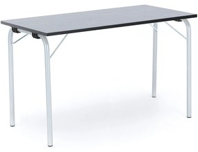 Skladací stôl NICKE, 1200x500x720 mm, linoleum - tmavošedá, strieborná