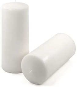 Sada stĺpových sviečok, 25 cm, Ø10 cm, biela, 4 ks