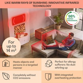 Klarstein Wonderwall Air Art, infračervený smart ohrievač, 60 x 120 cm, 700 W, nástenná inštalácia, aplikácia, zlaté linky