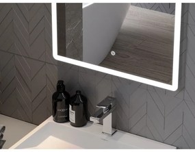 Mexen Navia, LED kúpeľňové zrkadlo s podsvietením 50 x 70 cm, 6000K, ochrana proti zahmlievaniu, 9803-050-070-611-00
