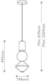 Alora Mood ALM-BIJOU-P3-MB - LED luster na lane BIJOU LED/20W/230V 3000K čierna