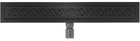 Mexen Flat nerezový sprchový žľab 70 cm, vzor M12 čierna, 1721070-15