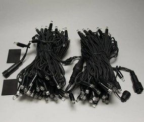 DECOLED Svetelná reťaz Easy Fix LED 20 m vonkajšia, teplá biela, 120 diód, čierny kábel IP67, 2×10 m, predĺženie