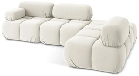 Biela zamatová modulárna rohová pohovka (pravý roh) Lokua – Makamii