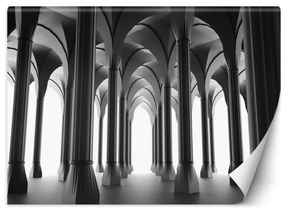 Fototapeta, 3D Architektura Sloupy Šedá - 250x175 cm