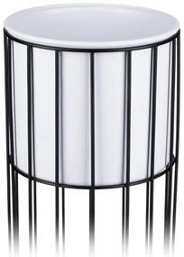 Kovový kvetináč LOFT 55x20 cm čierna/biela