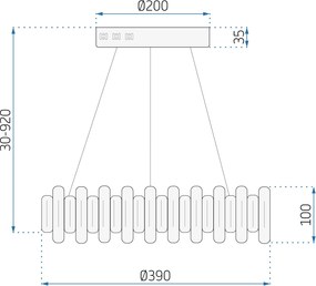 Toolight Toolight, LED závesné svietidlo s krištáľmi APP1041-CP + diaľkové ovládanie, chrómová, OSW-09472