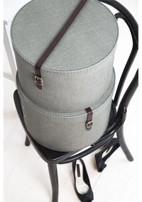 Sivé kartónové úložné boxy v súprave 2 ks s vekom ø 37,5x25,5 cm Rut Canvas Paper Laminate – Bigso