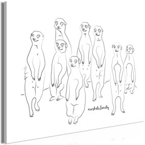 Artgeist Obraz - Meerkats Family (1 Part) Wide Veľkosť: 120x80, Verzia: Premium Print