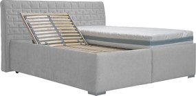 Posteľ Rita 180x200 cm, svetlo šedá látka