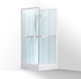 Roltechnik Štvorcový sprchovací box PETRA NEW 90 cm Biela Sklo TRANSPARENT