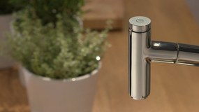 Hansgrohe Metris New, páková kuchynská batéria 320 s vyťahovacou spŕškou, chrómová, HAN-14820000