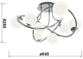 Wofi 9014-807 - LED Prisadený luster NANCY 8xG9/3,5W/230V lesklý chróm