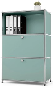 Kovová komoda »CN3« s 2 výklopnými priečinkami, šalviová