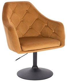 LuxuryForm DESIGN Kreslo ANDORA VELUR na čiernom tanieri - hnedé
