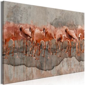 Artgeist Obraz - Flamingo Lake (1 Part) Wide Veľkosť: 60x40, Verzia: Na talianskom plátne