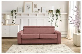 Ružová menčestrová rozkladacia pohovka 215 cm Monaco – Bobochic Paris