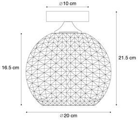 Inteligentné stropné svietidlo Art Deco mosadz vrátane Wifi A60 - Sphere