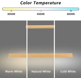Brilagi - stmievateľný LED luster na lanku SLIMLINE LED/40W/230V 3000-6000K dubový dekor + diaľkové ovládanie