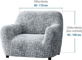 Bielastické poťahy GRAFITI NOVÉ antracit kreslo (š. 60 - 110 cm)