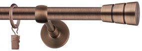 Dekorstudio Garniža jednoradová BASIC medená 19mm Dĺžka: 180cm, Typ príslušenstva: Krúžky tiché so štipcami