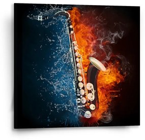 Sablio Obraz Ohnivý saxofón - 50x50 cm