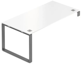 Stôl Creator 180 x 90 cm, grafitová podnož, 1 noha, biela
