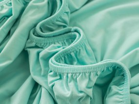 Jersey prostěradlo s elastanem 220 × 200 cm – mentolové