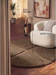 Hnedý ručne tkaný okrúhly koberec ø 160 cm Lambeth Jasper – Ted Baker