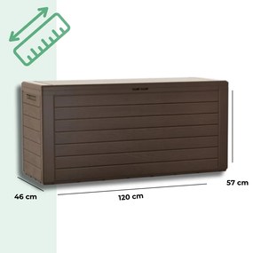 Prosperplast Úložný box WOODEBOX, 280L, 120x46x57cm, tmavo hnedá