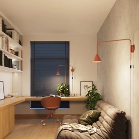 Nástenné svietidlo do zásuvky v terakotovej farbe Zylo – Sollux