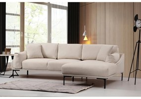 Svetlobéžová rohová pohovka Artie Leo, pravý roh