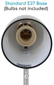 Aigostar -  Stolná lampa s klipom 1xE27/11W/230V čierna/chróm
