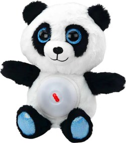 LEAN Toys Medvedík panda uspávačka s lampičkou a uspávankami plyšový 30 cm